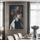 Quadro Decorativo Conceitual Bloom Flowers Com Moldura Prata