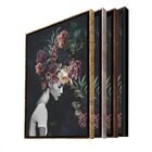 Quadro Decorativo Conceitual Bloom Flowers Com Moldura Preto