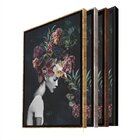 Quadro Decorativo Conceitual Bloom Flowers Com Moldura Preto