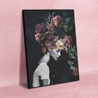 Quadro Decorativo Conceitual Bloom Flowers Com Moldura Preto