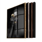 Quadro Decorativo Conceitual Fingers Gold Com Moldura Dourada