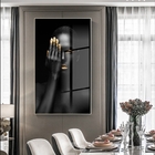 Quadro Decorativo Conceitual Fingers Gold Com Moldura Prata E