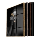 Quadro Decorativo Conceitual Fingers Gold Com Moldura Preta E