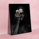 Quadro Decorativo Conceitual Fingers Gold Com Moldura Preto 1