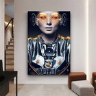 Quadro Decorativo Conceitual Futuristic Woman In Silver Suit