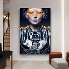 Quadro Decorativo Conceitual Futuristic Woman In Silver Suit