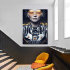 Quadro Decorativo Conceitual Futuristic Woman In Silver Suit