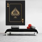 Quadro Decorativo Conceitual Golden Ace Of Spades - 90x60cm