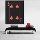 Quadro Decorativo Conceitual Golden Zap Of Clubs - 120x80cm