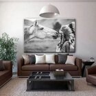 Quadro Decorativo Conceitual Horse Kiss Indian - 180x100cm