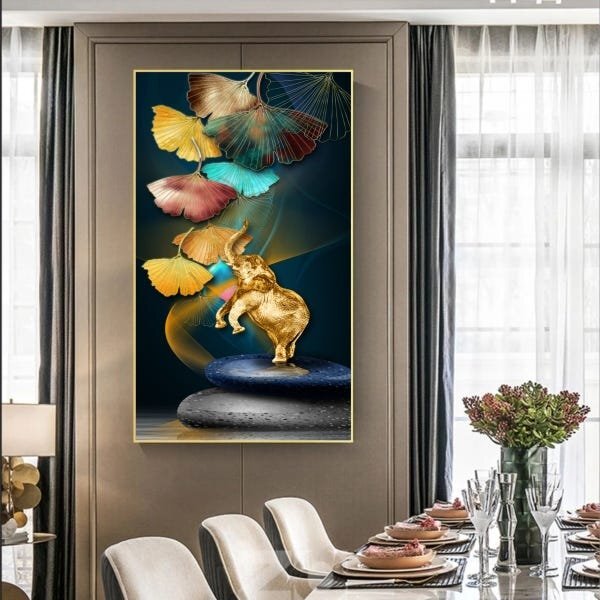 Quadro Decorativo Conceitual Ilusion Com Moldura Dourada 120x