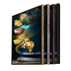 Quadro Decorativo Conceitual Ilusion Com Moldura Dourada 200x