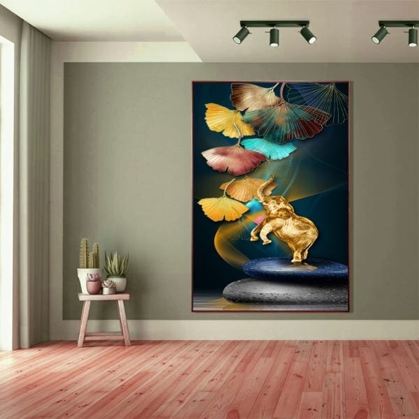 Quadro Decorativo Conceitual Ilusion Com Moldura Marrom 200x1