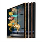 Quadro Decorativo Conceitual Ilusion Com Moldura Marrom E Vid