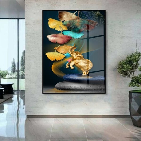 Quadro Decorativo Conceitual Ilusion Com Moldura Preta E Vidr