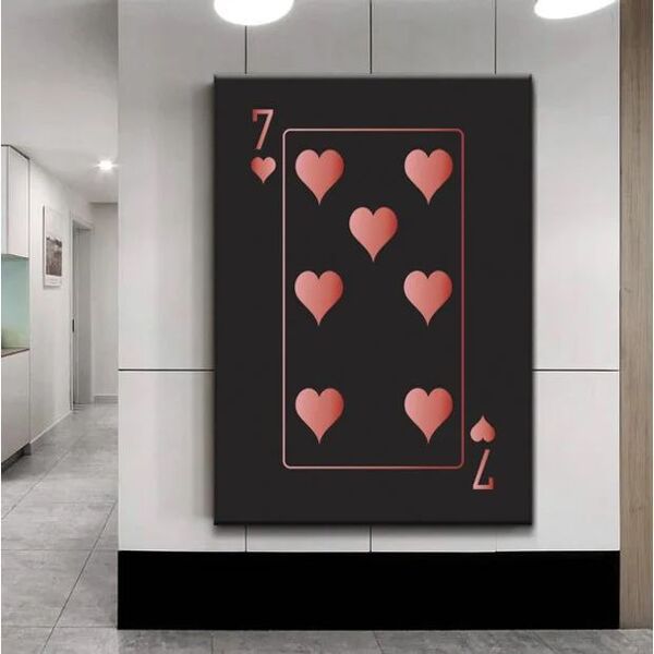 Quadro Decorativo Conceitual Red 7 Of Hearts - 120x80cm