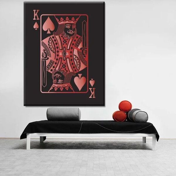 Quadro Decorativo Conceitual Red King Of Spades - 180x135cm