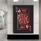 Quadro Decorativo Conceitual Red King Of Spades - 180x135cm