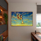 Quadro Decorativo Conceitual Riding A Dream Com Moldura Doura