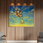 Quadro Decorativo Conceitual Riding A Dream Com Moldura Doura