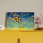 Quadro Decorativo Conceitual Riding A Dream Com Moldura Doura