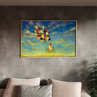 Quadro Decorativo Conceitual Riding A Dream Com Moldura Doura