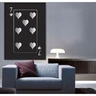 Quadro Decorativo Conceitual Silver 7 Of Hearts - 200x100cm
