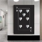 Quadro Decorativo Conceitual Silver 7 Of Hearts - 200x100cm