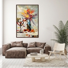 Quadro Decorativo Conceitual Taça. Vasos E Flores Moldura Mar