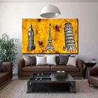 Quadro Decorativo Conceitual Tríplice Europeia - 120x80cm