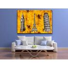 Quadro Decorativo Conceitual Tríplice Europeia - 150x80cm