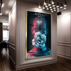 Quadro Decorativo Conceitual Woman Black Com Moldura Dourada