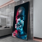 Quadro Decorativo Conceitual Woman Black Com Moldura Marrom 1