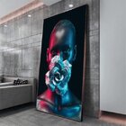 Quadro Decorativo Conceitual Woman Black Com Moldura Marrom 1