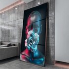 Quadro Decorativo Conceitual Woman Black Com Moldura Marrom E