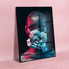 Quadro Decorativo Conceitual Woman Black Com Moldura Preta E