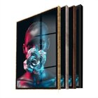 Quadro Decorativo Conceitual Woman Black Com Moldura Preta E