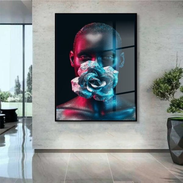 Quadro Decorativo Conceitual Woman Black Com Moldura Preta E
