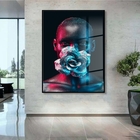 Quadro Decorativo Conceitual Woman Black Com Moldura Preta E