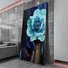 Quadro Decorativo Conceitual Woman Blue Rose Com Moldura Marr