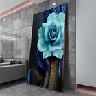 Quadro Decorativo Conceitual Woman Blue Rose Com Moldura Marr