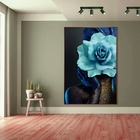 Quadro Decorativo Conceitual Woman Blue Rose Com Moldura Marr