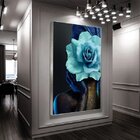 Quadro Decorativo Conceitual Woman Blue Rose Com Moldura Prat