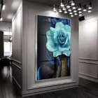 Quadro Decorativo Conceitual Woman Blue Rose Com Moldura Prat