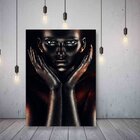 Quadro Decorativo Conceitual Woman In Black Paint Body Art -
