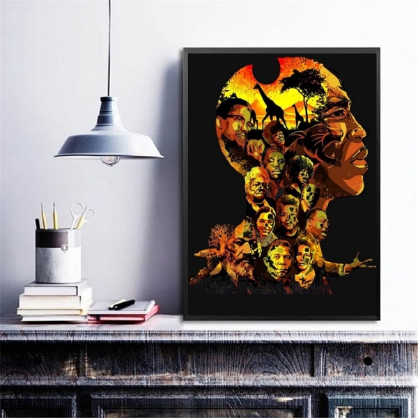 Quadro Decorativo Consciência Negra- Ícones 33x24cm - Com Vid