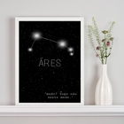 Quadro Decorativo Constelação Signo Áries 24x18cm Moldura:mad