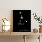 Quadro Decorativo Constelação Signo Câncer 45x34cm Moldura:ma