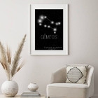 Quadro Decorativo Constelação Signo Gêmeos - 60x48cm Moldura: