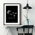 Quadro Decorativo Constelação Signo Gêmeos - 60x48cm Moldura: